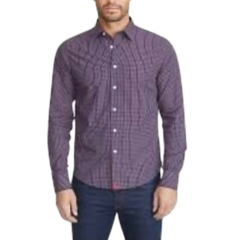 UNTUCKit Graach WF Slim Fit Blue Red Plaid Long Sleeve Men's Button Shirt Sz L